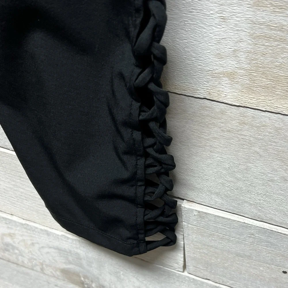 Fabletics Pants Womens Small Black Braided Tiana Ankle Pull‎ On Pockets Stretch - Picture 5 of 13
